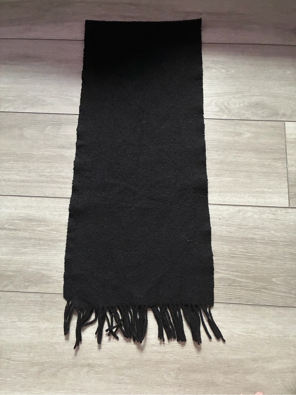 Classic Black Men's Fringed Scarf